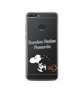 Snoopy Tasarımlı Süper Şeffaf Silikon Telefon Kılıfı Huawei PSmart (2018)