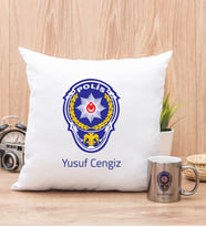Polis Logolu Yastık ve Silver Kupa Bardak