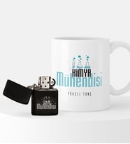 BK Gift Kişiye Özel Kimya Mühendisi Temalı Çakmak ve Kupa Seti - 1