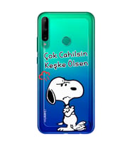 Snoopy Tasarımlı Süper Şeffaf Silikon Telefon Kılıfı Huawei P40 Lite E