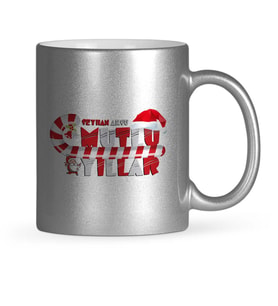 BK Gift Kişiye Özel Mutlu Yıllar Gümüş Yaldızlı Kupa Bardak  5
