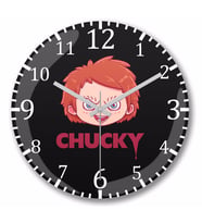Chucky's Head  Duvar  Saati  Bombeli Gercek Cam