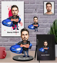Kişiye Özel Erkek Karikatürlü 5 li Hediye Seti Model-3