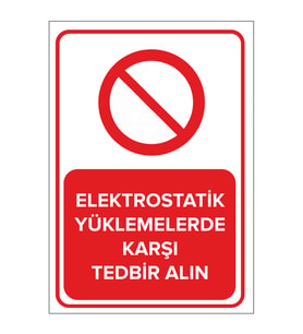 MIGNATIS - Elektrostatik Yüklemelerde Karşı Tedbir Alın Levhası - Sac Malzeme 50x70cm