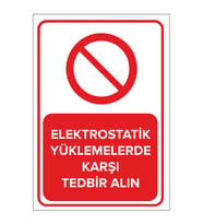 MIGNATIS - Elektrostatik Yüklemelerde Karşı Tedbir Alın Levhası - Sac Malzeme 50x70cm