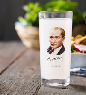 BK Gift Kişiye Özel Atatürk Temalı Rakı Bardağı-12 (Beyaz)