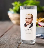 BK Gift Kişiye Özel Atatürk Temalı Rakı Bardağı-12 (Beyaz)