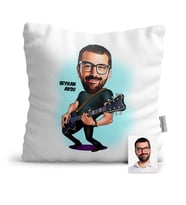 BK Gift Kişiye Özel Gitarist Karikatür  Yastık  1