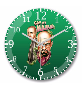 Breaking Bad Say My Name Duvar Saati Bombeli Gercek Cam