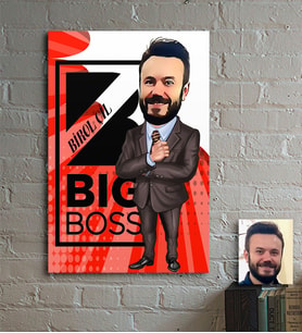 BK Gift Kişiye Özel Bay Big Boss Karikatür Ahşap Tablo  2