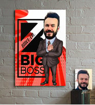 BK Gift Kişiye Özel Bay Big Boss Karikatür Ahşap Tablo  2