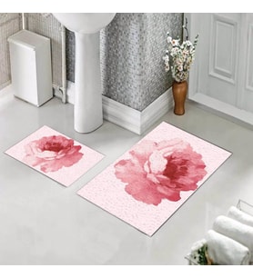 Banyo Halısı Ikili Klozet Takımı Kaymaz Tabanlı (60 xm x 100 cm + 40 cm x 60 cm) 