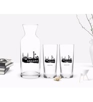 BK Gift Kişiye Özel Renkli Baskılı Ankara Tasarımlı Turistik İkili Rakı Bardağı ve Karaf Hediye Seti-2 (Model 1)