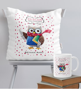 BK Gift Kişiye Özel Tarih Öğretmeni Temalı Yastık Kupa Seti - 3