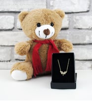 Peluş Ayıcık Ve Melek 2 Kolye