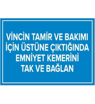 MIGNATIS - Vincn Tamr ve Bakmı İçn Üstne Çıktığnda Emnyet Kemerni Tak B. Levhsı - Sac Malzeme 25x35cm