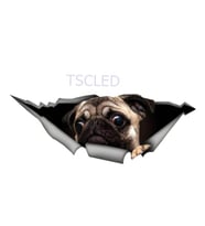 Pug Pet komik araba Sticker kişiselleştirilmiş