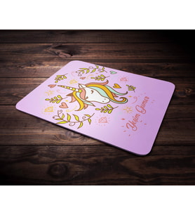 Kişiye Özel Unicorn Temalı Mouse Pad (Renksiz)