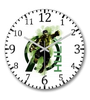Avangers Hulk Duvar Saati Bombeli Gercek Cam