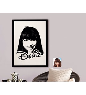 BK Gift Kişiye Özel İsimli Kadın Silüet Kanvas Tablo 70x100cm-1A