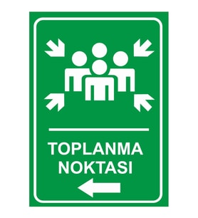 MIGNATIS - Toplanma Noktası Sol Ok Levhası - Sac Malzeme 50x70cm