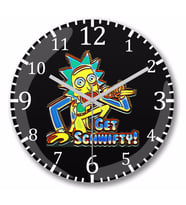 Rick And Morty Get Schwifty Duvar Saati Bombeli Gercek Cam