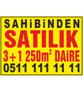 Sahibinden Satılık 3+1 250m2 Daire Afişi