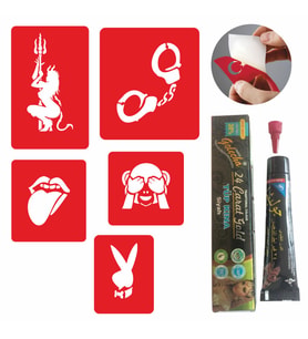 Şeytan Azapta Kına ve Şablon Seti Tattoo