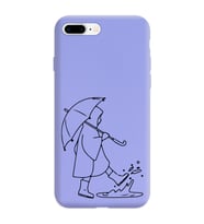 Iphone 8 Plus Çizgi Tasarımlı Mor Lansman Telefon Kılıfı