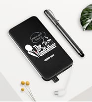 BK Gift Kişiye Özel Babaların Babası Siyah 5000 mAh Hızlı Şarj Powerbank Kalem Seti-3 (Model 1)