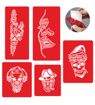 Korkusuz Kuru Kafa Modeller Şablon Seti Tattoo Dövme SPREYSİZ