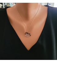 925 Ayar Rose Gümüş Mevlana ve Vav Modeli Kolye