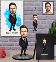 Kişiye Özel Patron Karikatürlü 5 li Hediye Seti Bay-6