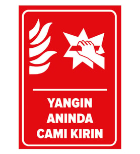 MIGNATIS - Yangın Anında Camı Kırın Levhası - Sac Malzeme 25x35cm