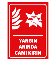 MIGNATIS - Yangın Anında Camı Kırın Levhası - Sac Malzeme 25x35cm