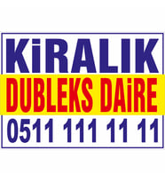 Kiralık Dubleks Daire Branda Afişi (Sarı Mavi Renk)