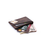 Mevsim Deri ® Kişiye Özel Unisex Kartlık %100 El Yapımı Dana Derisi (Kahverengi)
