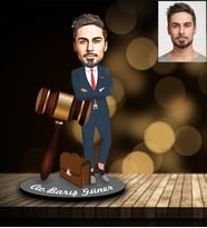 Kişiye Özel Avukat Karikatürlü Ahşap Biblo Bay-4