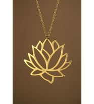 925K Gümüş Lotus Kolye (Gold)