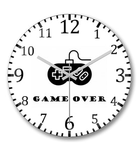 Gamer Game Over Duvar Saati Bombeli Gercek Cam