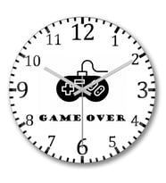 Gamer Game Over Duvar Saati Bombeli Gercek Cam