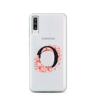 Pembe Çiçekli Harf Tasarım Süper Şeffaf Silikon Telefon Kılıfı Samsung A70 O-Har
