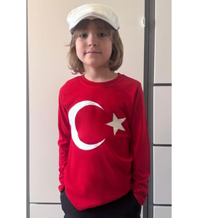 Breeze Erkek Çocuk Türk Bayraklı Body 8-14 Yaş, Kırmızı