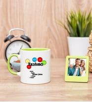 Yazılımcı Yeşil Kupa Bardak ve Yeşil Mini Fotoğraf Çerçevesi