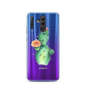Kaktüs Tasarımlı Süper Şeffaf Silikon Telefon Kılıfı Huawei Honor 20 Lite