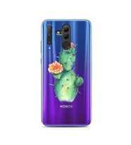 Kaktüs Tasarımlı Süper Şeffaf Silikon Telefon Kılıfı Huawei Honor 20 Lite