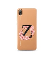 Pembe Çiçekli Harf Tasarım Süper Şeffaf Silikon Telefon Kılıfı Huawei Y5 2019 Z-