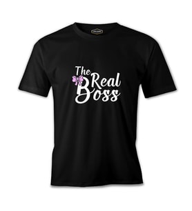 The Real Boss Siyah Erkek Tshirt