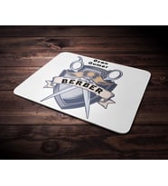 Kişiye Özel Berber Tasarımlı Mouse Pad (Renksiz)