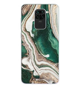 Yeşil Kumsal Tasarımlı Süper Şeffaf Silikon Telefon Kılıfı Xiomai Redmi Note 9